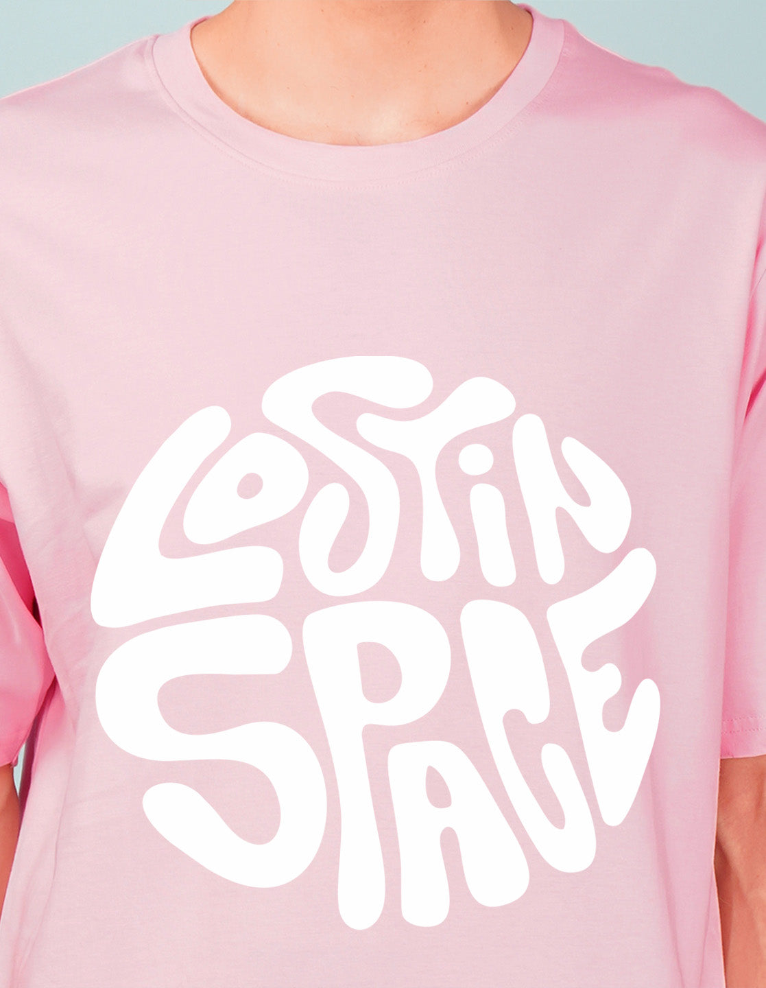 Nusyl Light Pink Lost in space Printed oversized t-shirt
