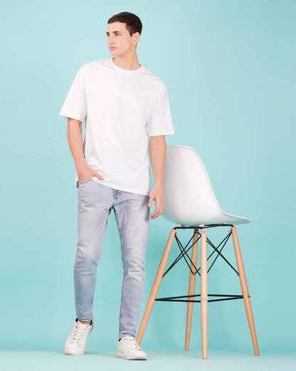 Nusyl White Text back Printed oversized t-shirt