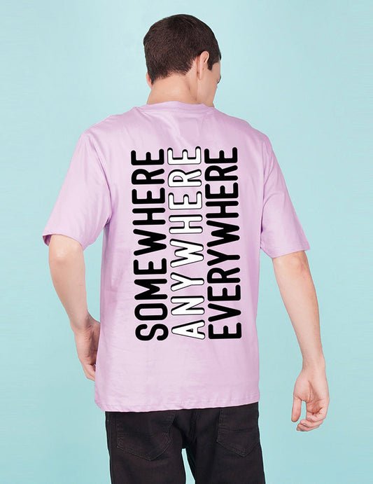 Nusyl Lilac Text back Printed oversized t-shirt
