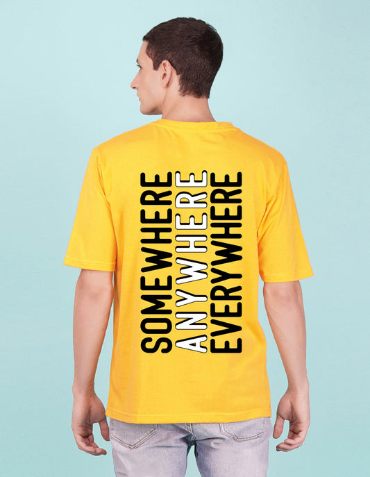Nusyl Yellow Text back Printed oversized t-shirt