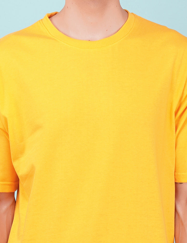 Nusyl Yellow Text back Printed oversized t-shirt