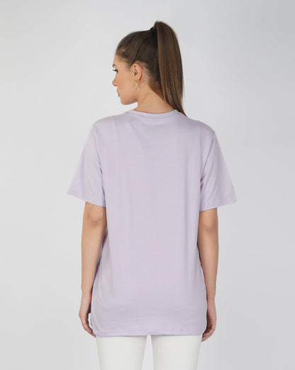 Nusyl Women Lilac Solid oversized t-shirt