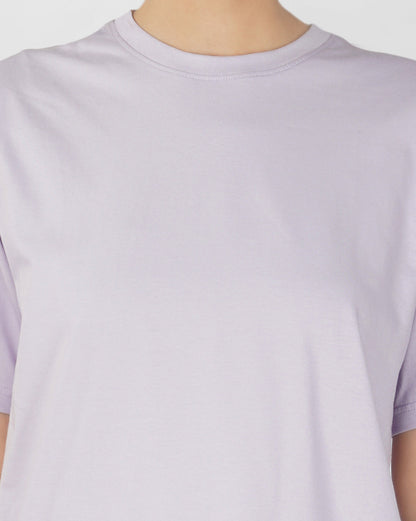 Nusyl Women Lilac Solid oversized t-shirt