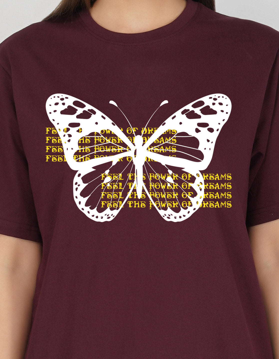 Nusyl Women Wine Betterfly print oversized t-shirt
