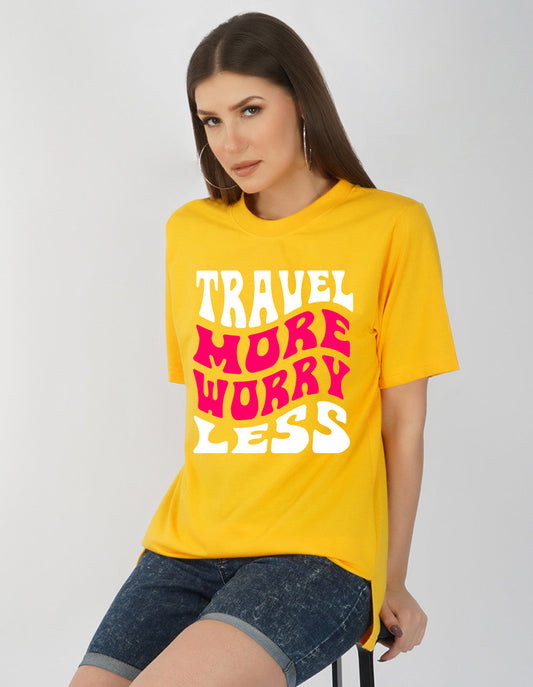 Nusyl Women Yellow Text print oversized t-shirt