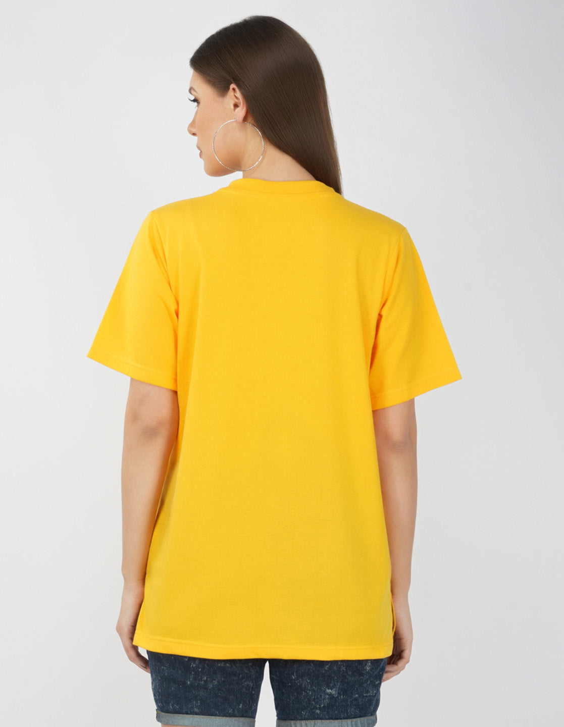 Nusyl Women Yellow Text print oversized t-shirt