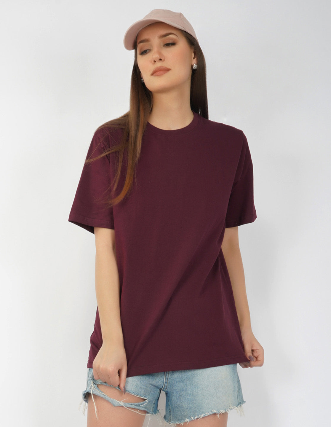 Nusyl Women Wine Space print oversized t-shirt