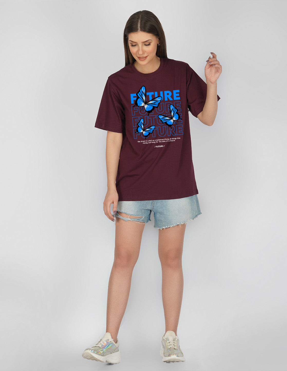Nusyl Women Wine Future Print oversized t-shirt