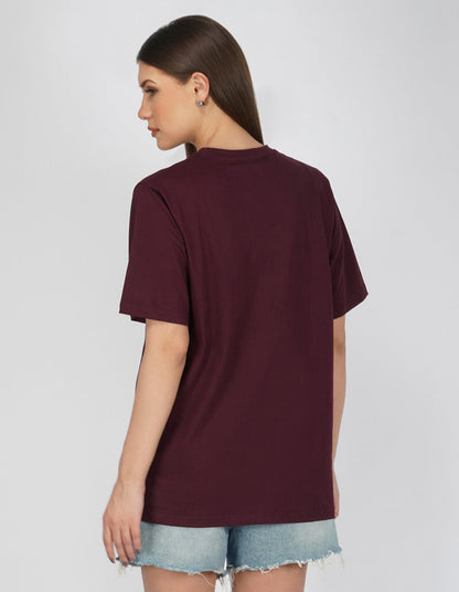 Nusyl Women Wine Fabulous print oversized t-shirt
