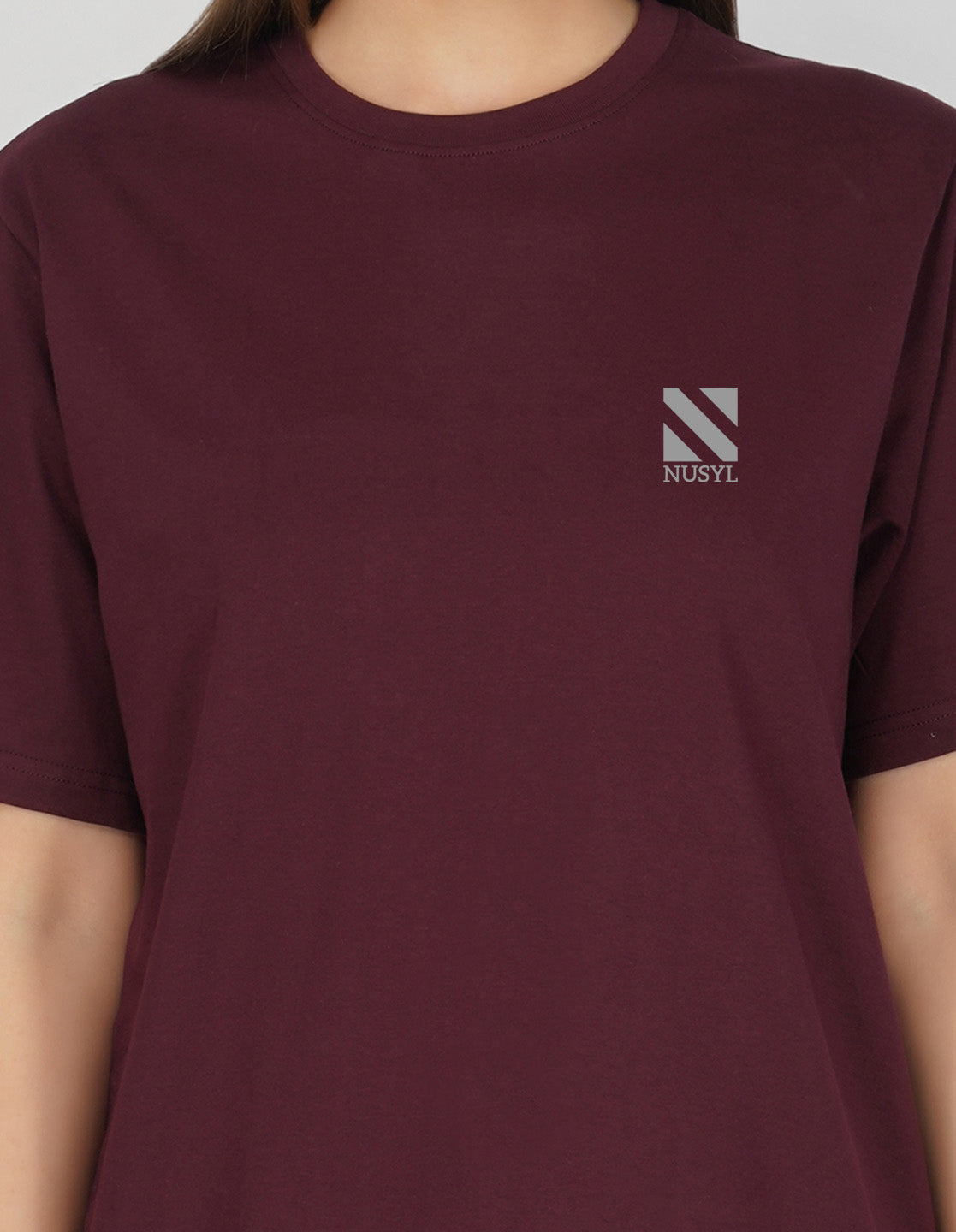 Nusyl Women Wine Logo Print oversized t-shirt