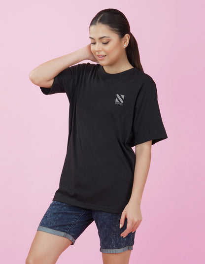 Nusyl Women Black Logo Print oversized t-shirt