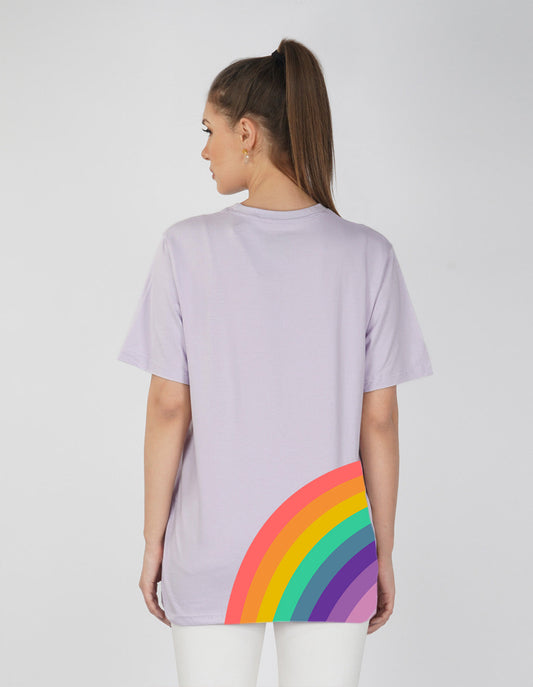 Nusyl Women Lilac Rainbow pint oversized t-shirt