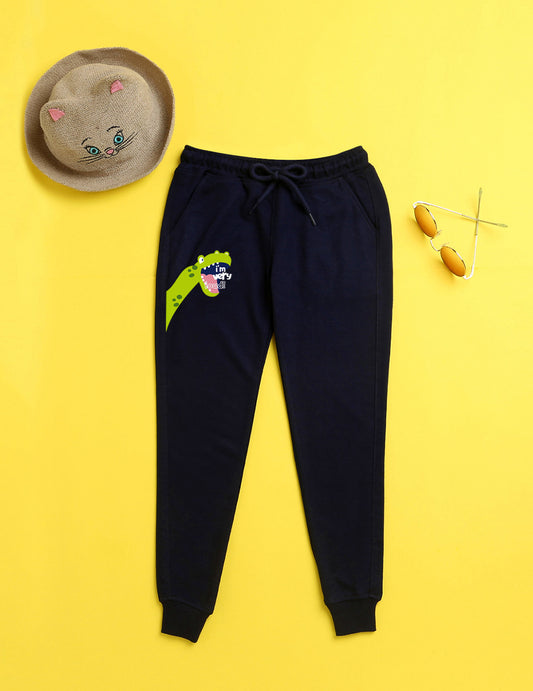 Nusyl Navy blue animal printed kids unisex treck pants