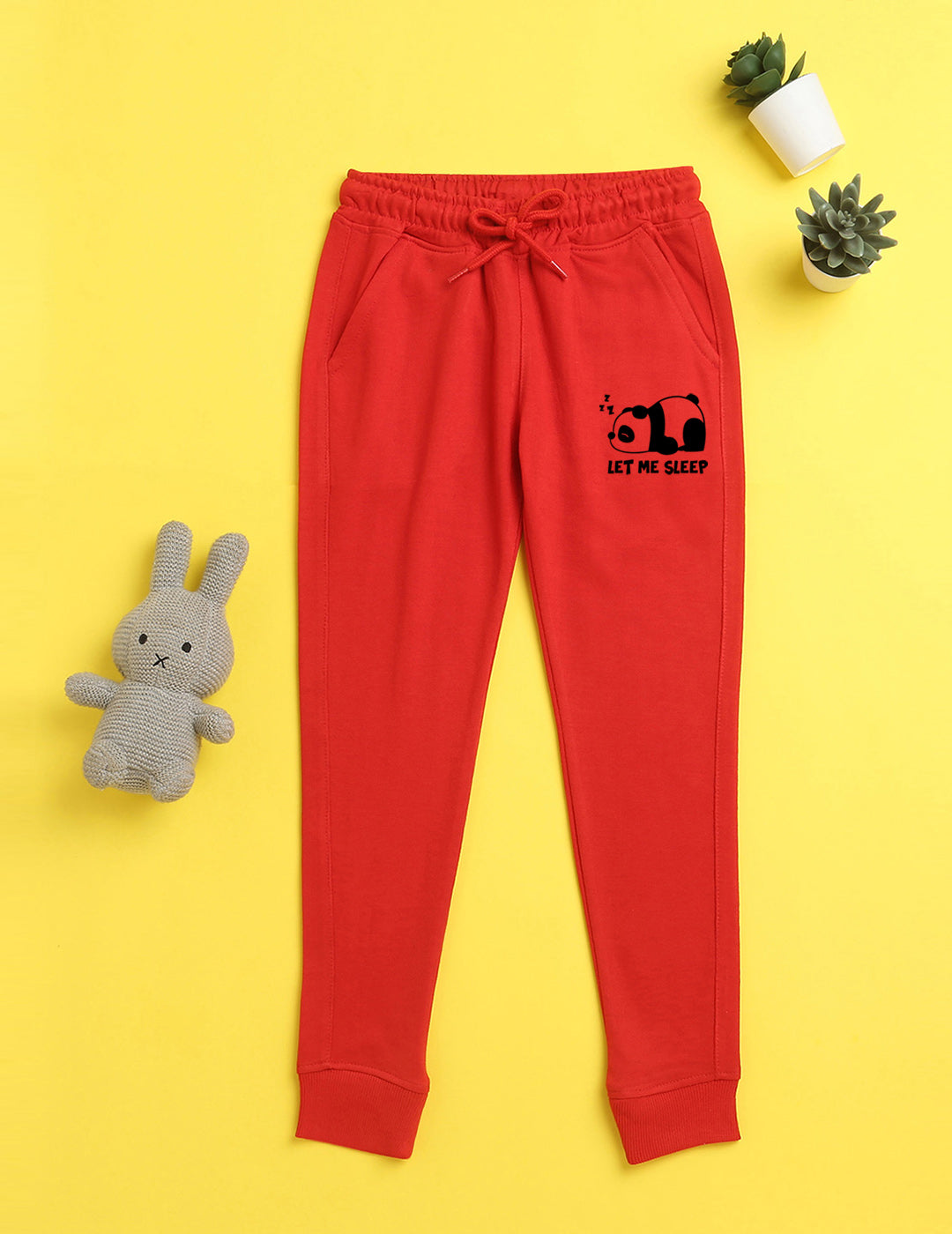 Nusyl Red animal printed kids unisex treck pants