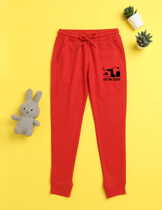 Nusyl Red animal printed kids unisex treck pants