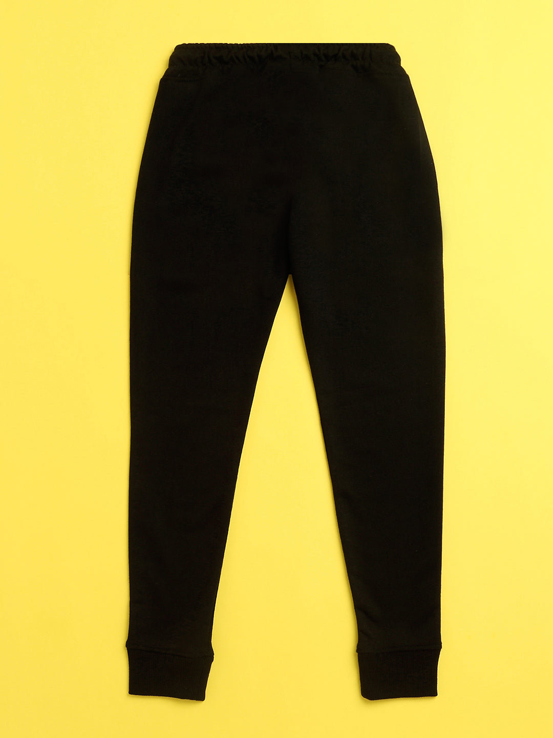 Nusyl Black text printed kids unisex treck pants