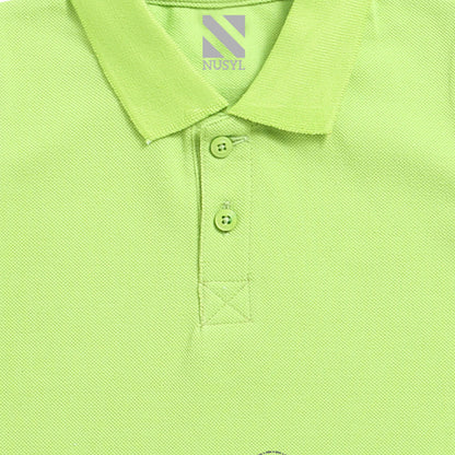 Nusyl Car Printed Lime Green Infants Polo T-shirt