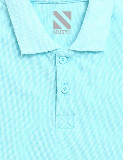 Nusyl Football Printed Light blue Boys polo T-shirts