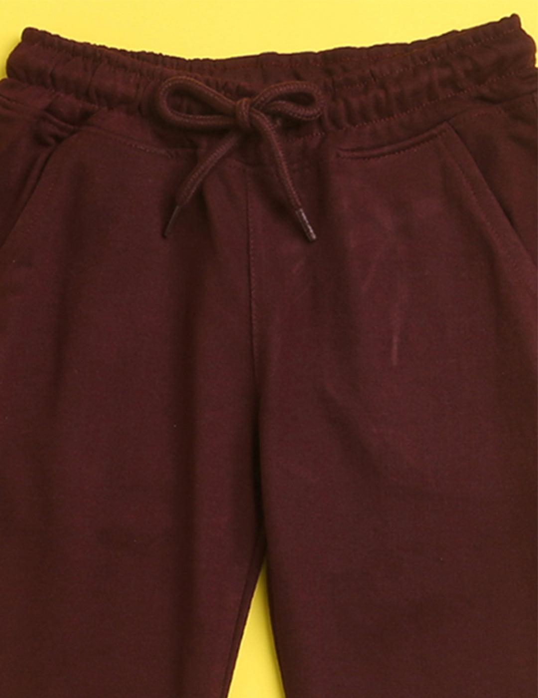 Nusyl Burgandy text printed kids unisex treck pants