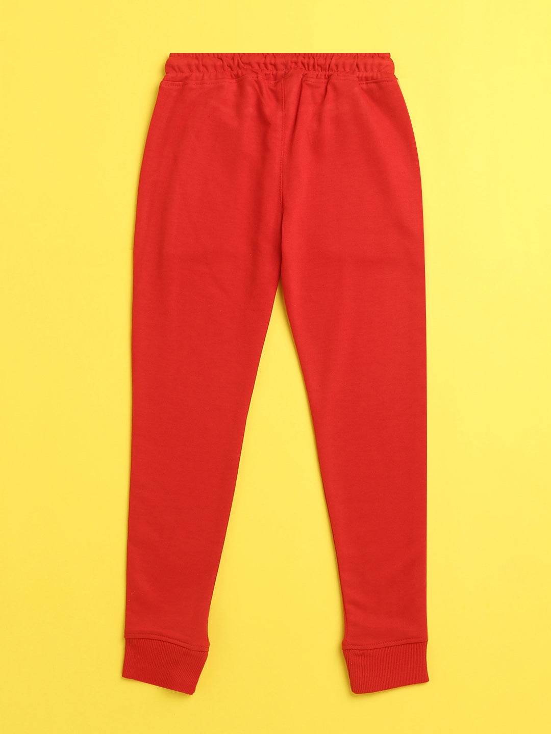 Nusyl Red text printed kids unisex treck pants
