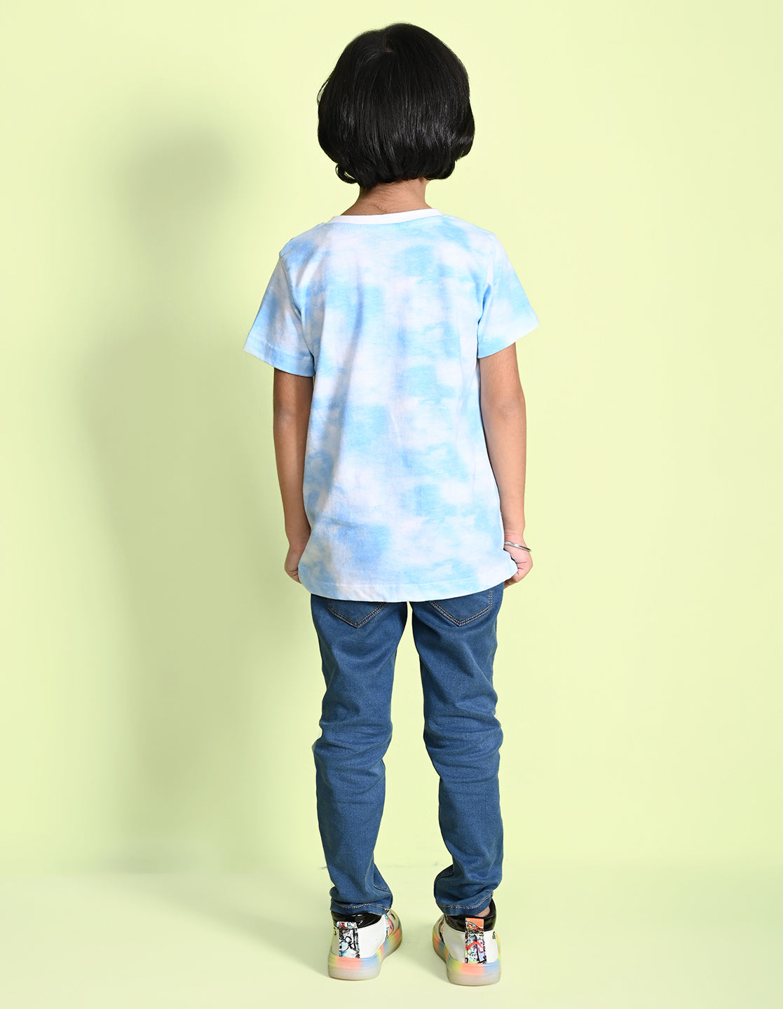 Nusyl boys camera printed blue tie & dye t-shirt