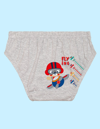 Nusyl Boys printed briefs combo-pack of 5(White,Red,Yellow,Grey,Royal blue)