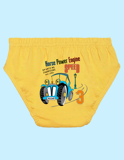 Nusyl Boys printed briefs combo-pack of 5(White,Red,Yellow,Grey,Royal blue)