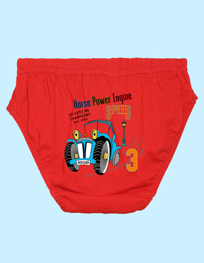 Nusyl Boys printed briefs combo-pack of 5(White,Red,Yellow,Grey,Royal blue)