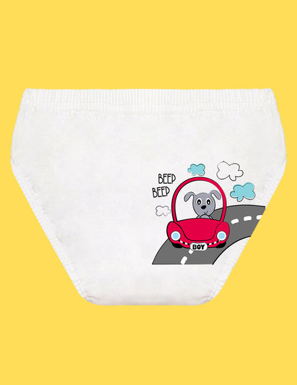 Nusyl Boys printed briefs combo-pack of 4(White,Red,Grey,Royal blue)