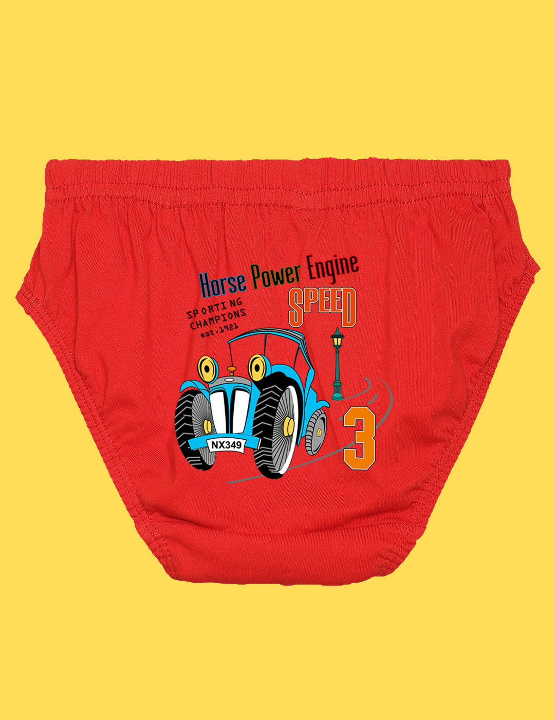 Nusyl Boys printed briefs combo-pack of 4(Grey,Red,yellow,Royal blue)