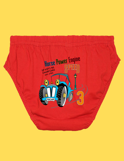Nusyl Boys printed briefs combo-pack of 4(Grey,Red,yellow,Royal blue)
