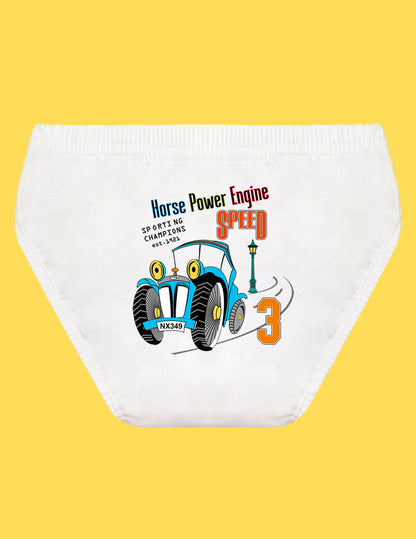 Nusyl Boys printed briefs combo-pack of 3  (White,Royal Blue,Grey)