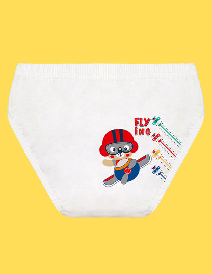 Nusyl Boys printed briefs combo-pack of 3  (Red,White,Yellow)