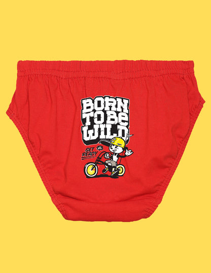 Nusyl Boys printed briefs combo-pack of 3  (Red,Royal Blue,Yellow)