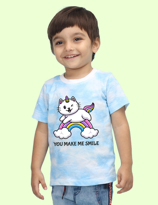 Nusyl infants blue rainbow printed Tie & Dye tshirt.