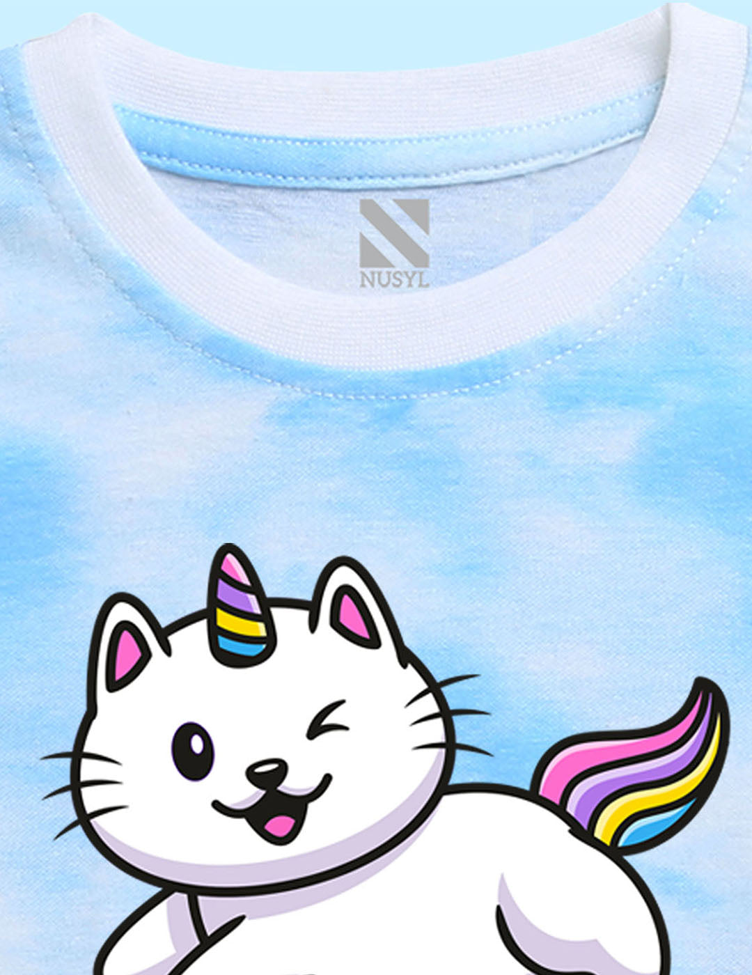 Nusyl infants blue rainbow printed Tie & Dye tshirt.