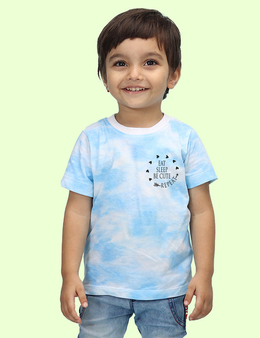 Nusyl infants blue be cute printed Tie & Dye tshirt.