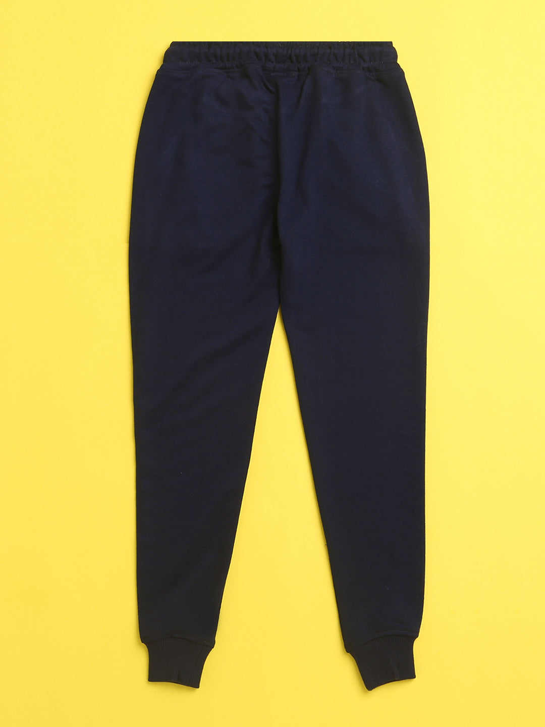 Nusyl Navy blue text printed kids unisex treck pants