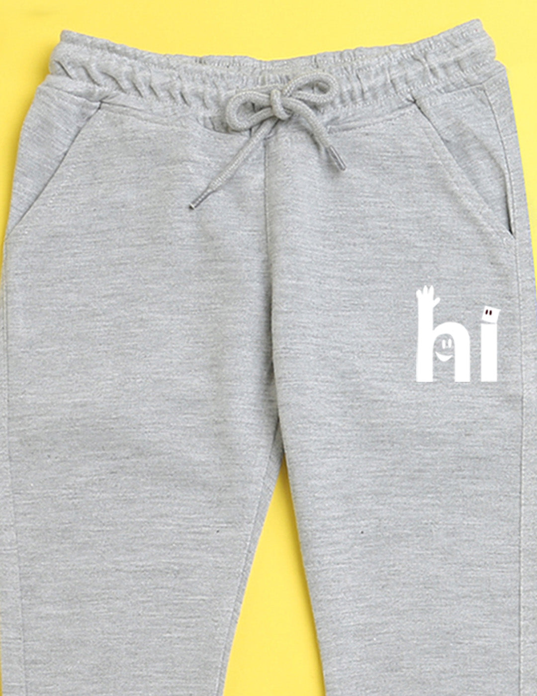 Nusyl Grey text printed kids unisex treck pants