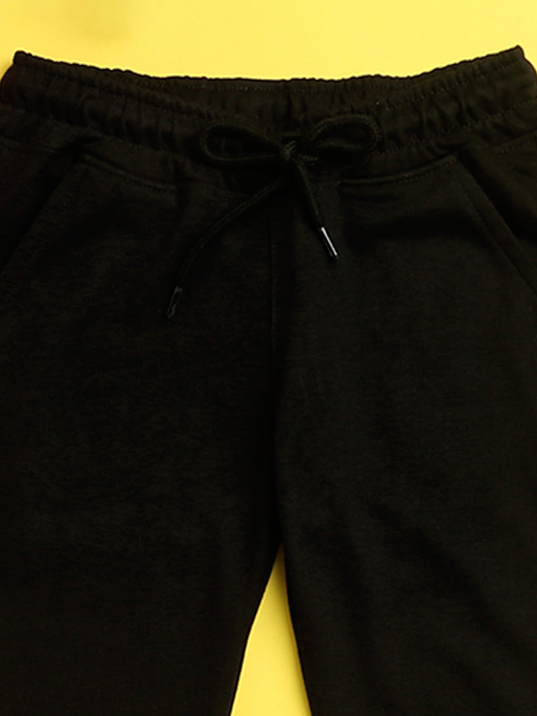 Nusyl Black solid color kids unisex treck pants