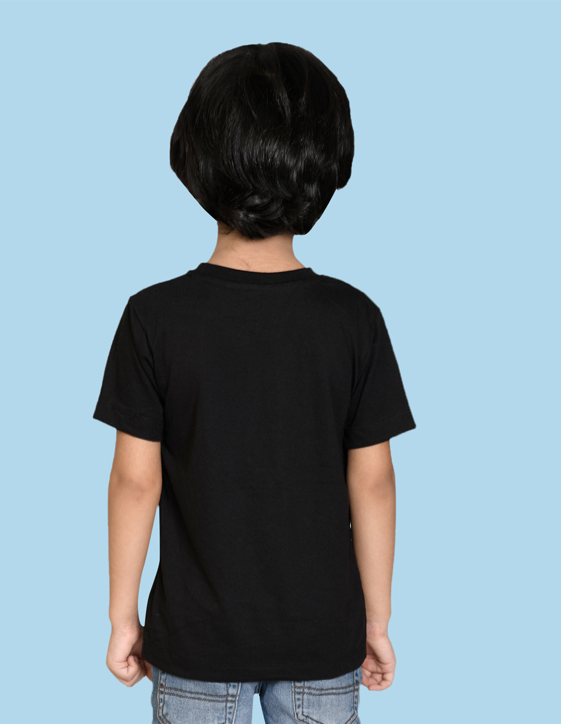 Nusyl Boys Black Bio Washed Cotton Short Sleeve Solid
